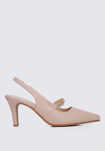 Betty Comfy Heels In Nude Pink