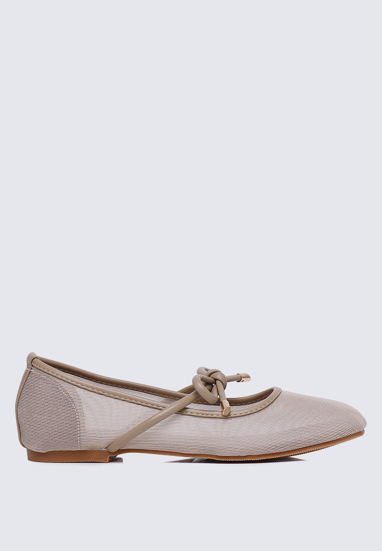 Hina Comfy Ballerina In Black In Tan