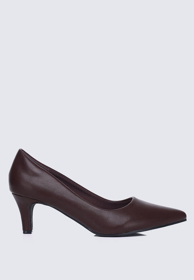 Alvina Widefit Comfy Heels In Espresso