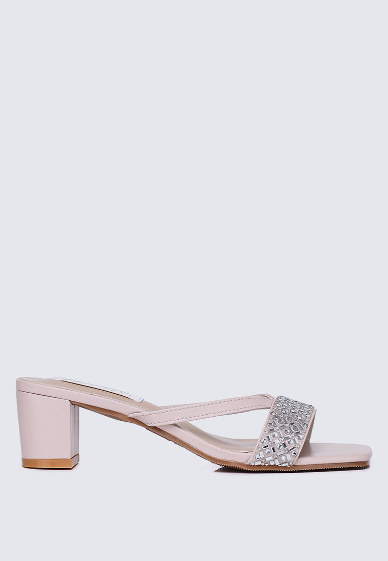 Zofi Comfy Heels In Nude Pink