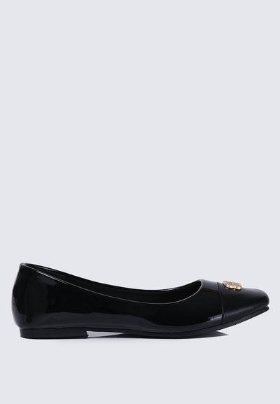 Albee WideFit Comfy Ballerina  In Black