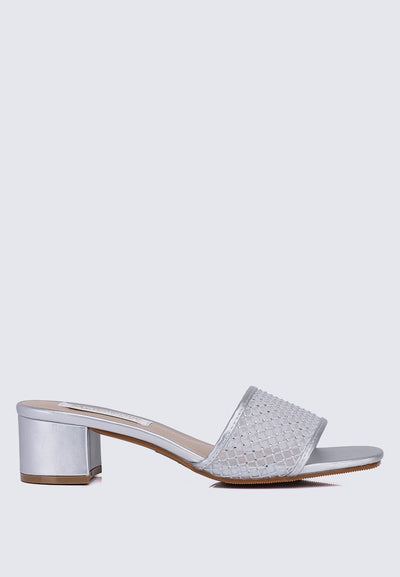 Ayla Comfy Heels In Silver