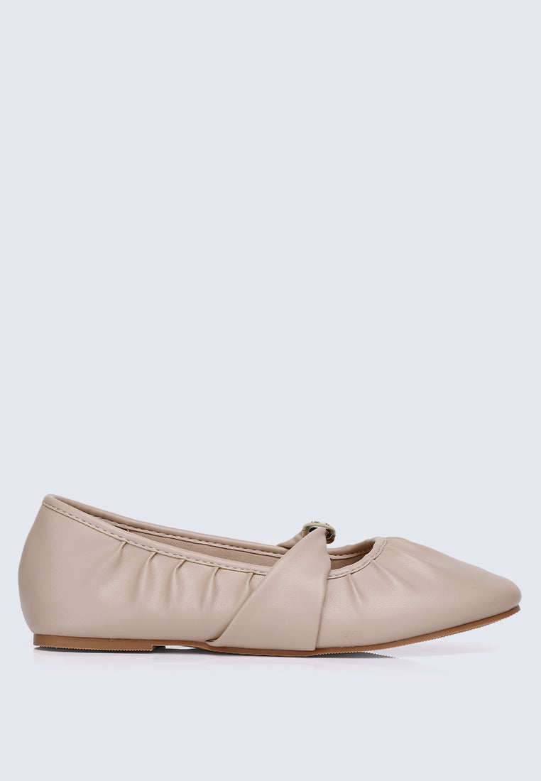 Rowena Comfy Ballerina In Tan