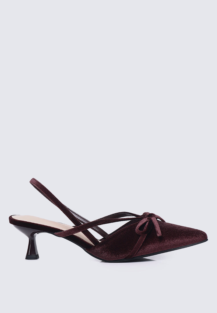 Morvella Comfy Heels In Mauve Taupe