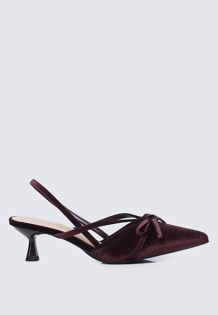 Morvella Comfy Heels In Mauve Taupe