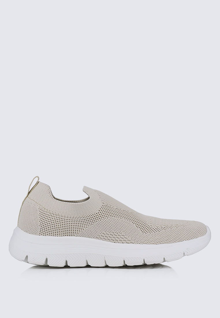 WalkEase Comfy Sneakers In Beige