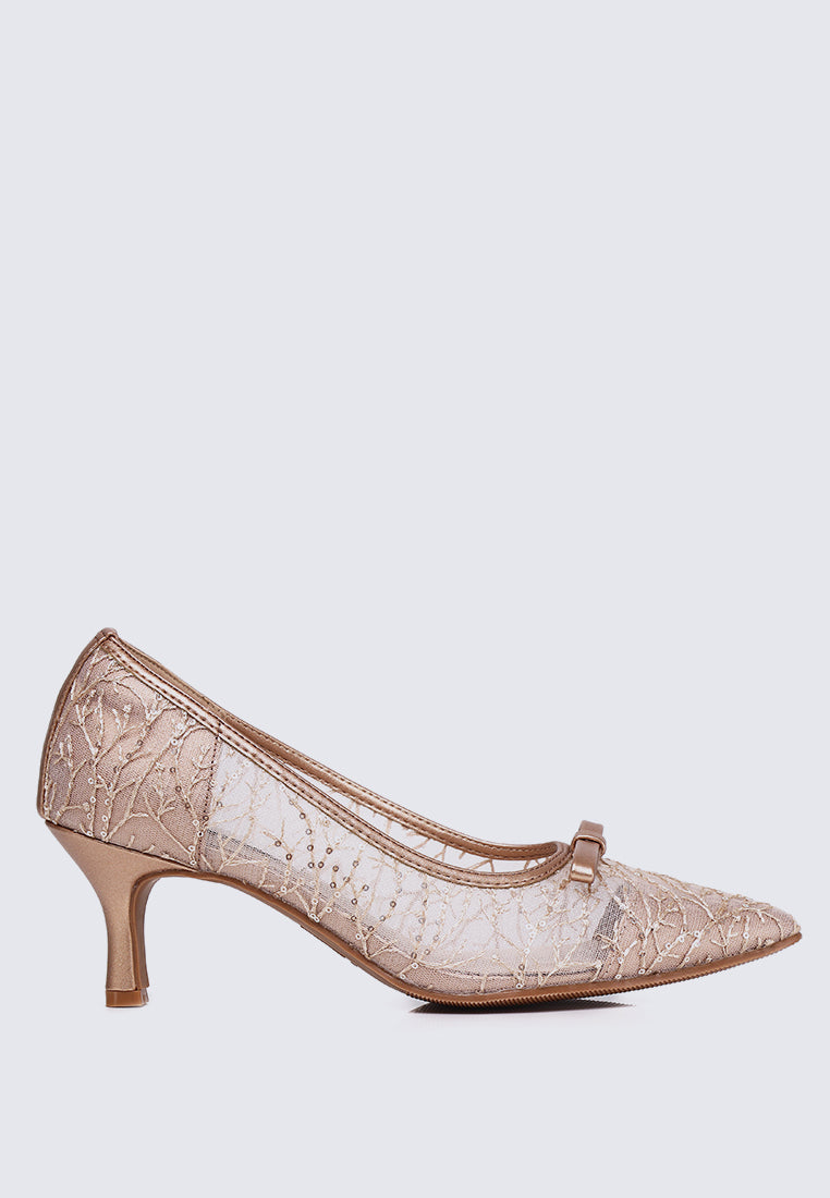 Bellisse Comfy Heels In Rose Gold