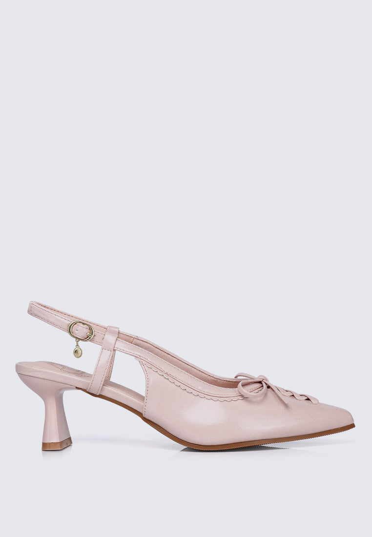 Mirabelle Comfy Heels In Nude Pink