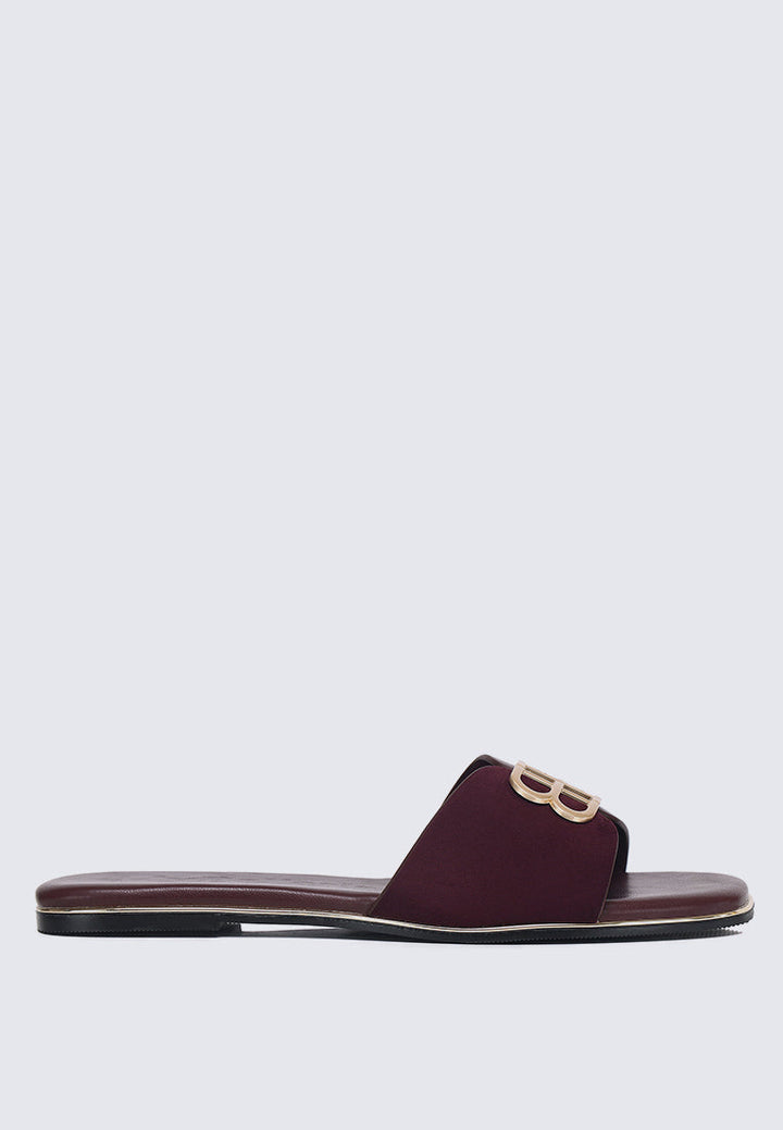 Toffee Comfy Sandals In Burgundy