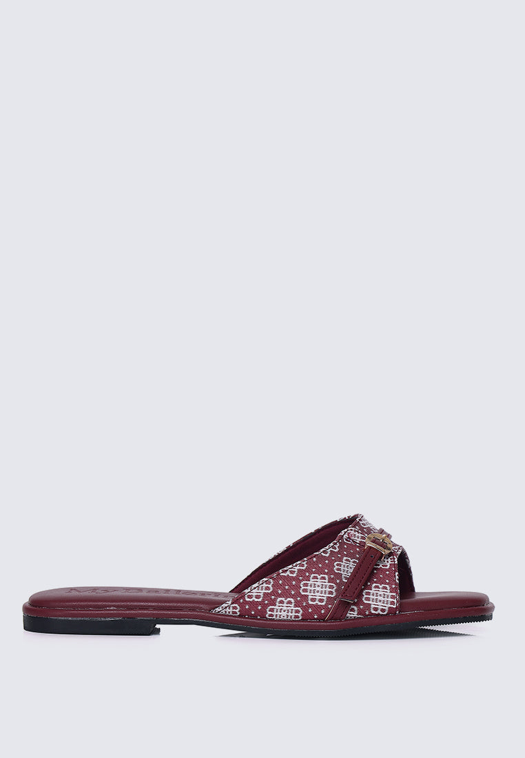 Syira Comfy Sandals In Maroon