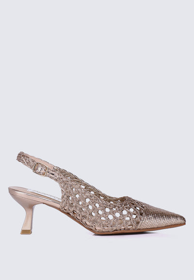 Aviva Comfy Heels In Rose Gold