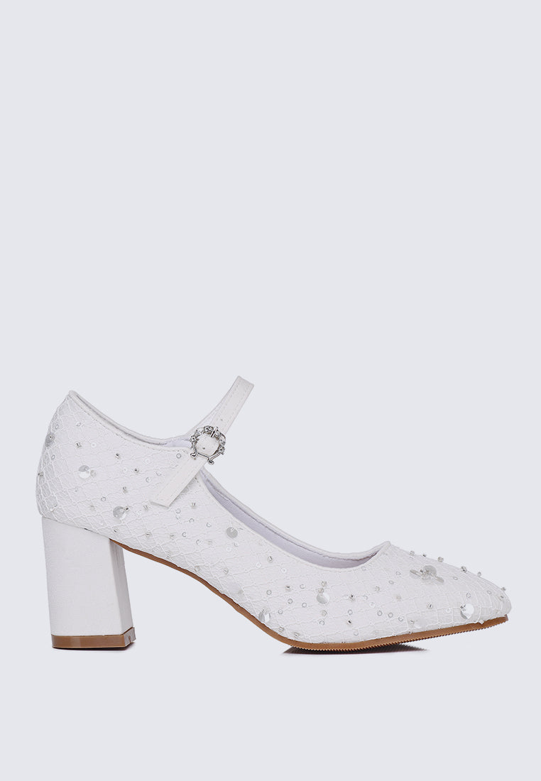 Clarisse Comfy Heels In White