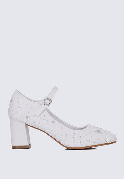 Clarisse Comfy Heels In White