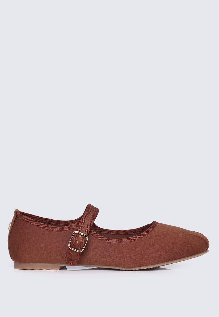 Faye FlexFit Comfy Ballerina In Brown