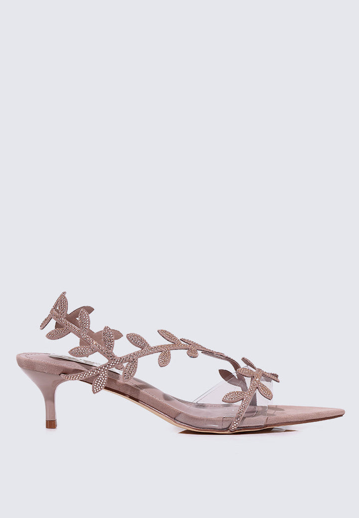 Elysian Comfy Heels In Nude Pink