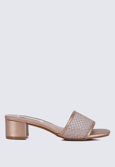 Ayla Comfy Heels In Champagne