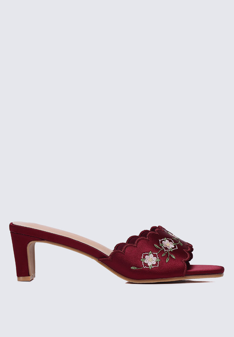 Katarina Comfy Heels In Maroon