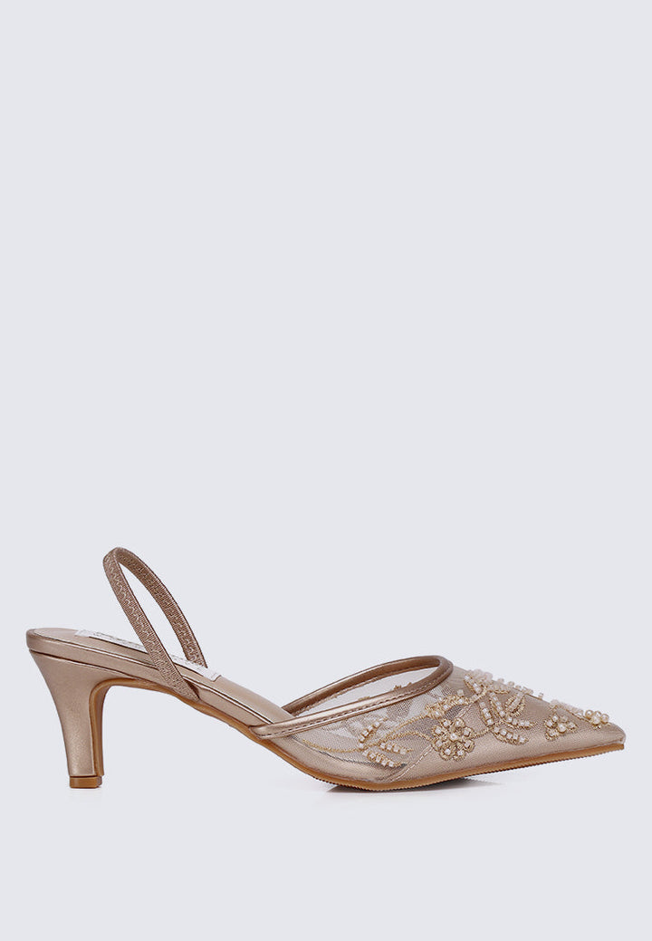 Elowen Comfy Heels In Rose Gold