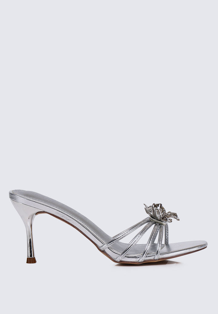 Eternal Blossom Comfy Heels In In Silver