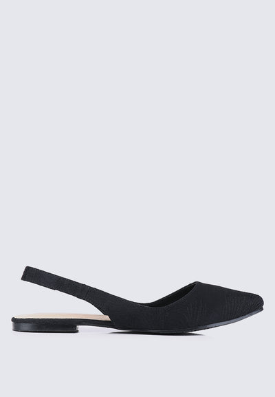 Kate Floral Comfy Ballerina In Black