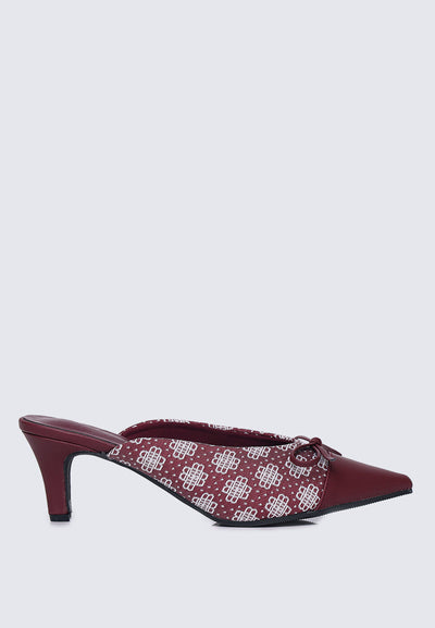 Aleeya Comfy Heels In Maroon