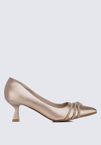 Virorica Comfy Pumps In Rose Gold