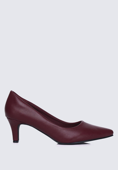 Alvina Widefit Comfy Heels In Maroon