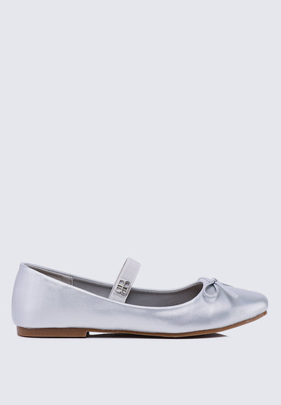 Beyonca Comfy Ballerina In Silver