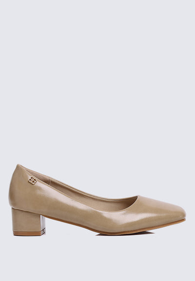 Lucy Ultra WideFit Comfy Heels In Almond