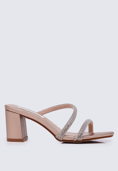 Delphine Comfy Heels In Rose Gold