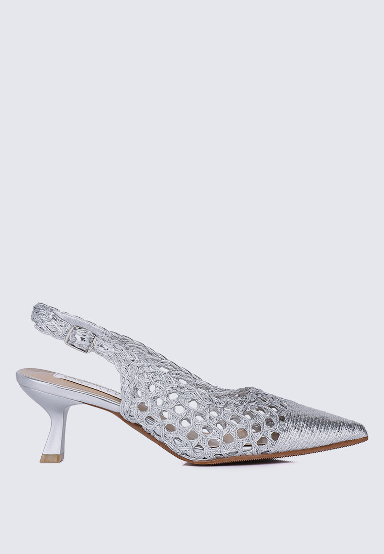 Aviva Comfy Heels In Silver