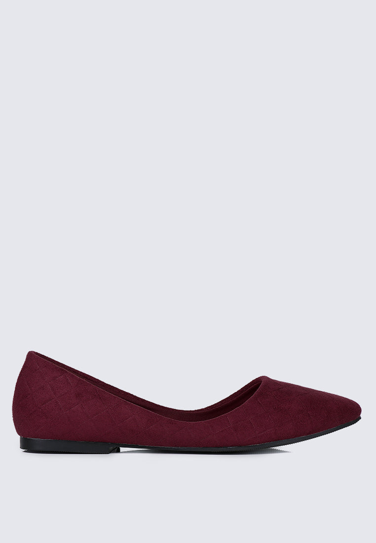 Cece Suede Comfy Ballerina In Burgundy