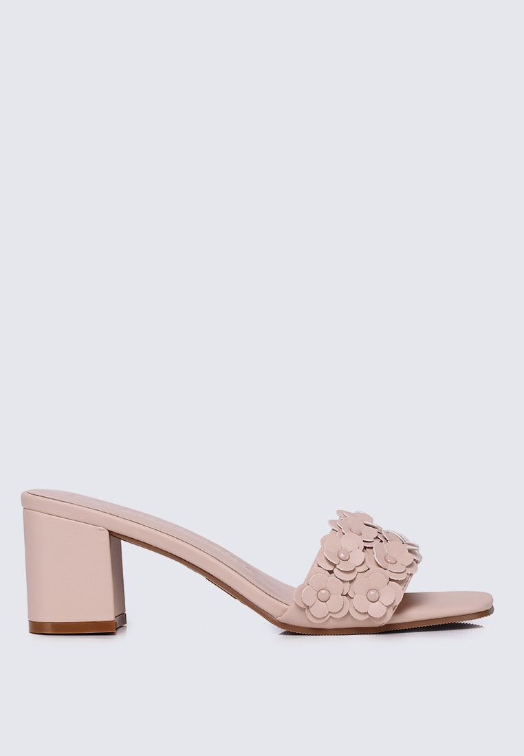 Cyrene Comfy Heels In Nude Pink