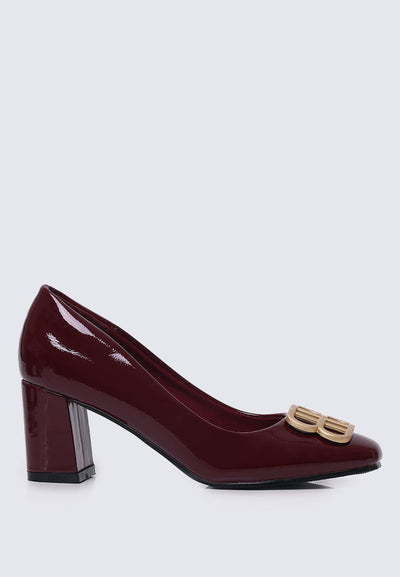 Phyllis Comfy Heels In Burgundy