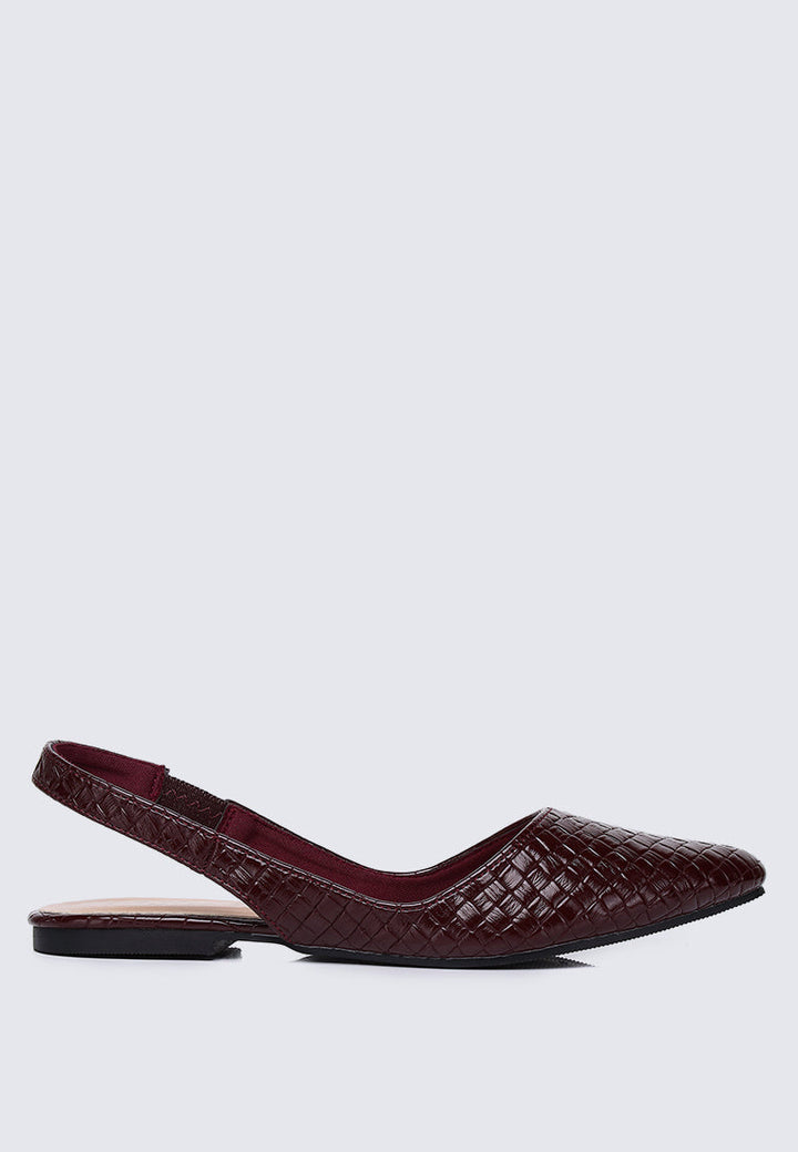 Kate Woven Comfy Ballerina In Burgundy