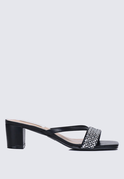 Zofi Comfy Heels In Black