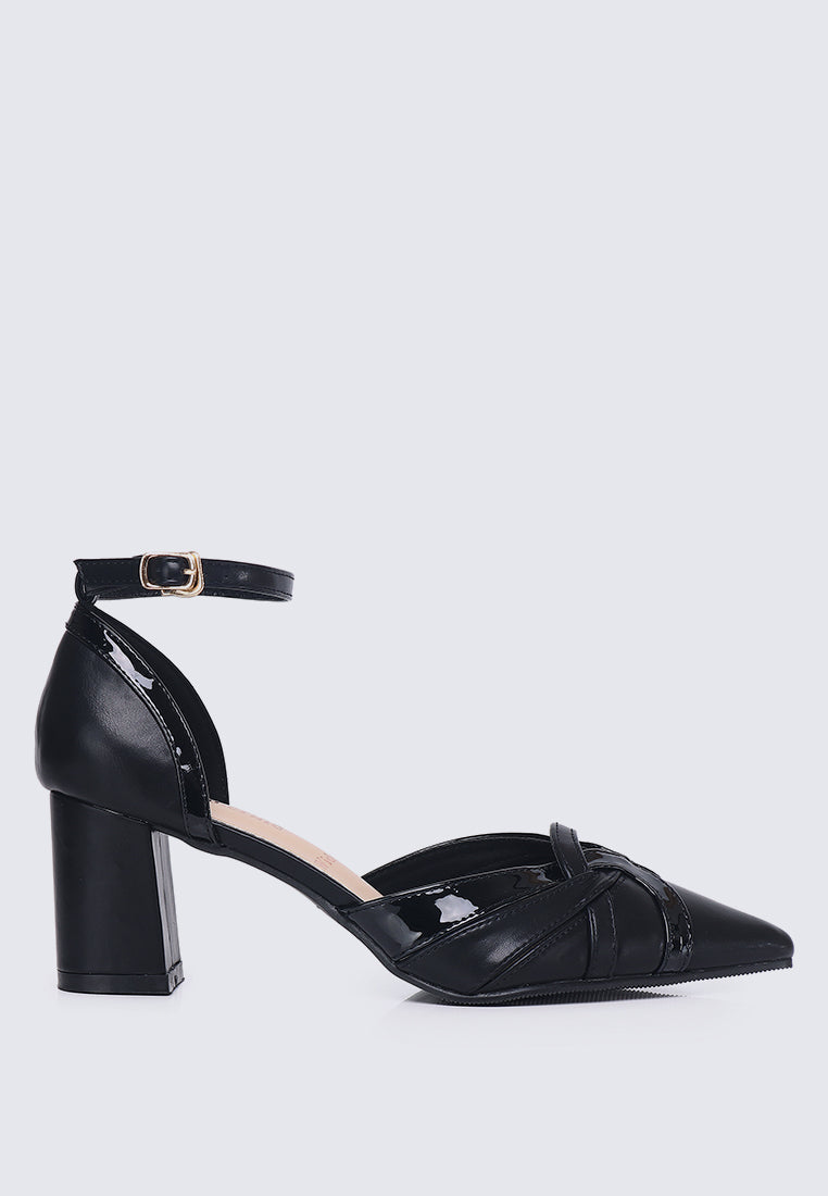Aya WideFit Comfy Heels In Black