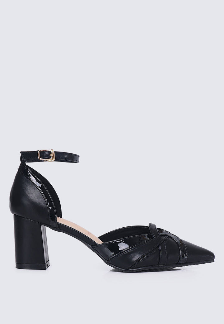Aya WideFit Comfy Heels In Black