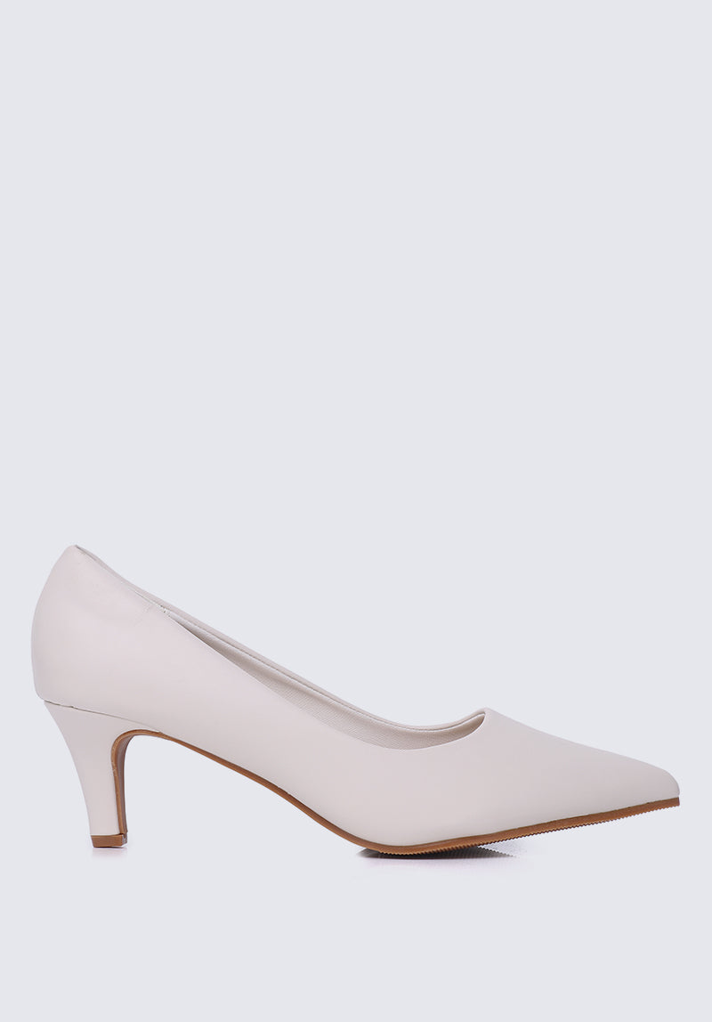Alvina Widefit Comfy Heels In Beige