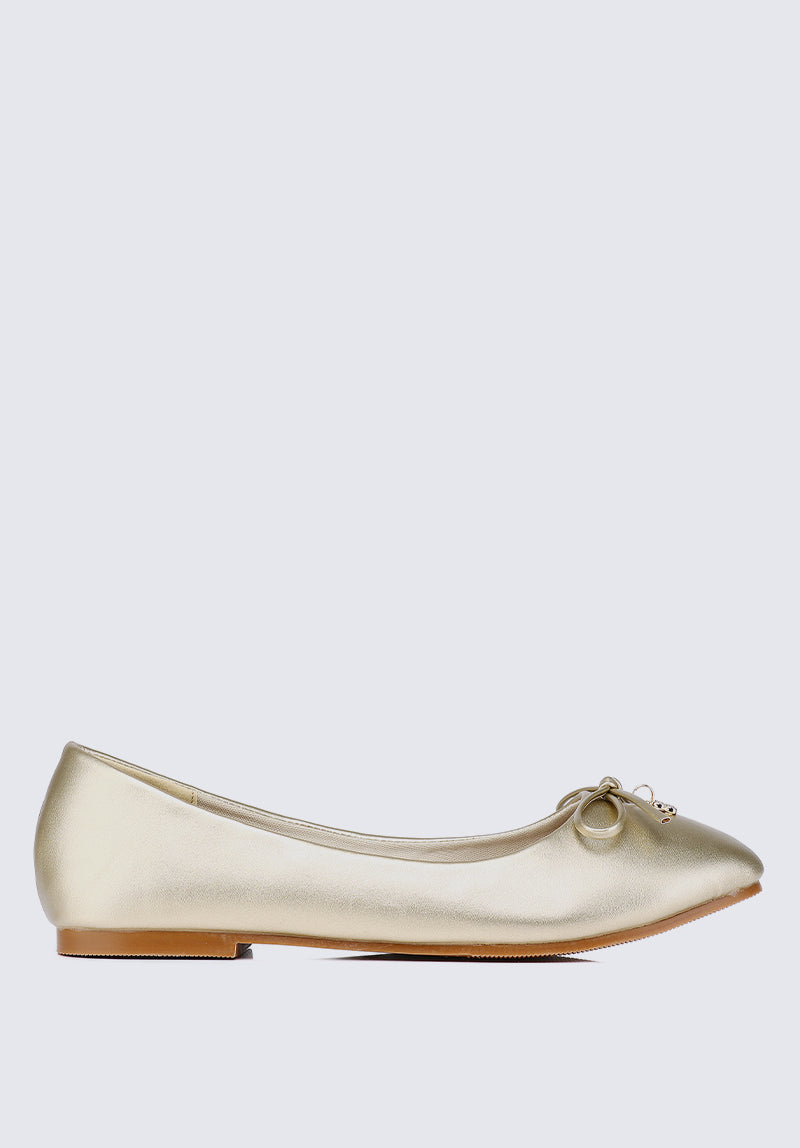 Briony Comfy Ballerina In Gold