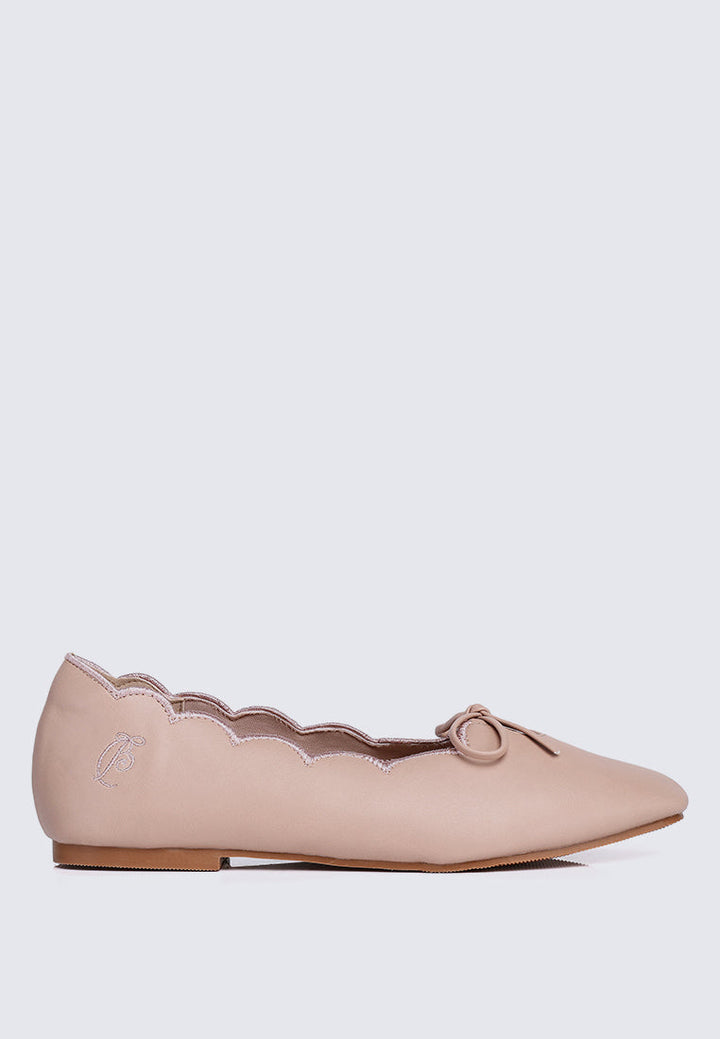 Clarimond Comfy Ballerina In Nude Pink