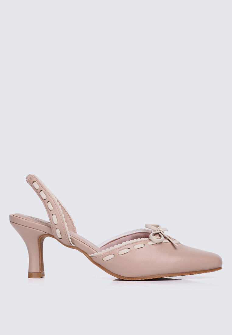 Maison Comfy Heels In Nude