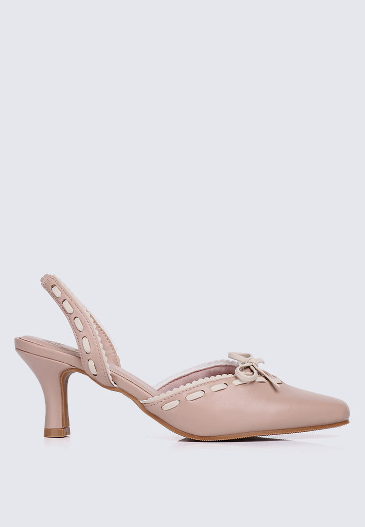 Maison Comfy Heels In Nude