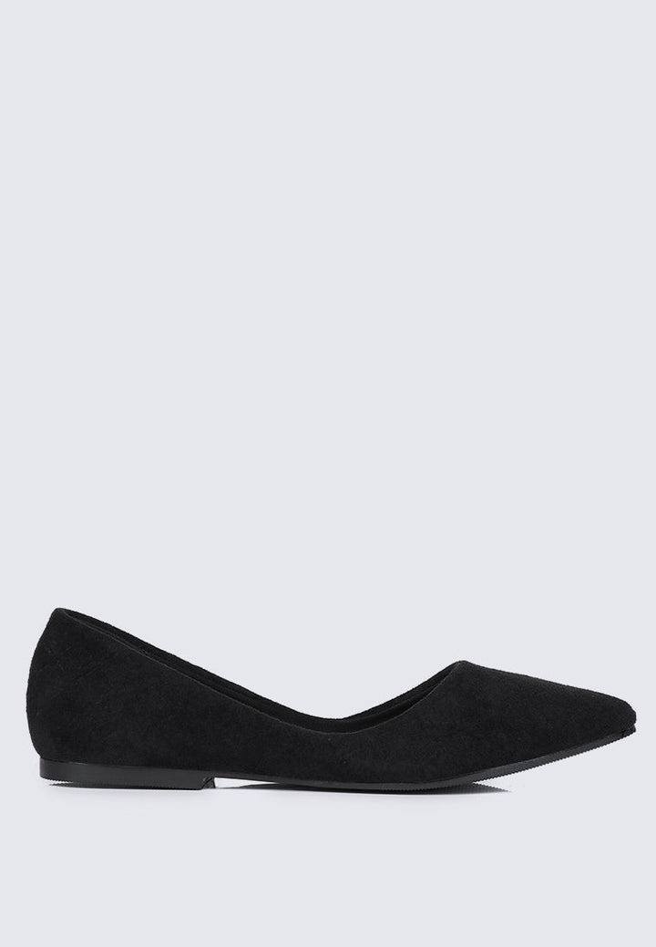 Cece Suede Comfy Ballerina In Black