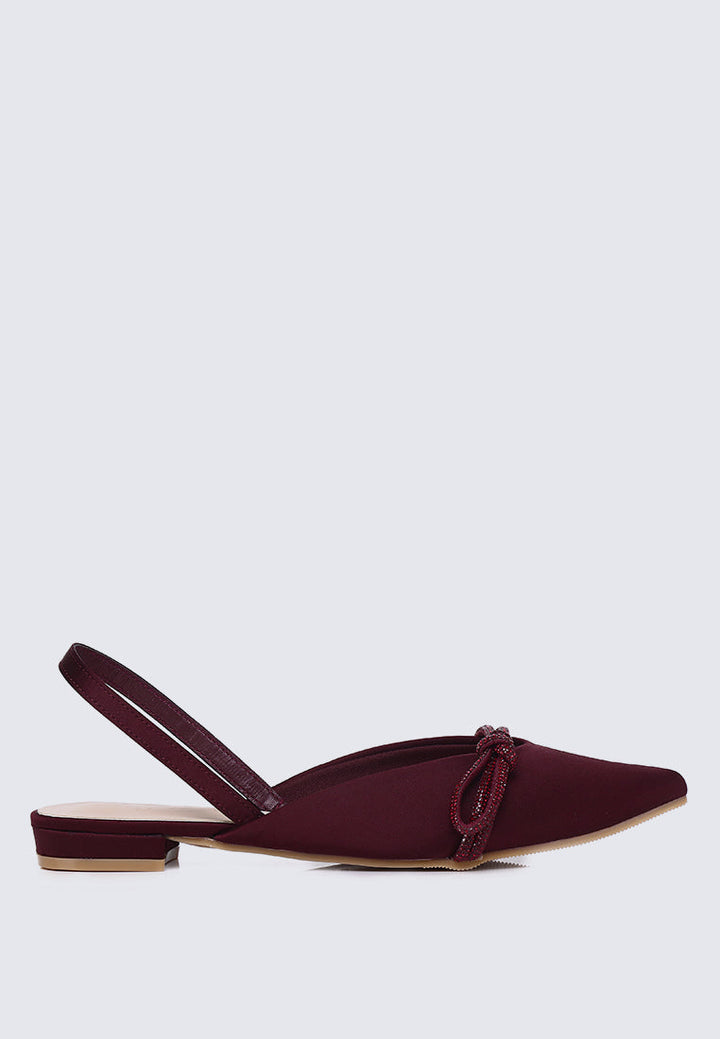 Knotura Comfy Ballerina In Maroon