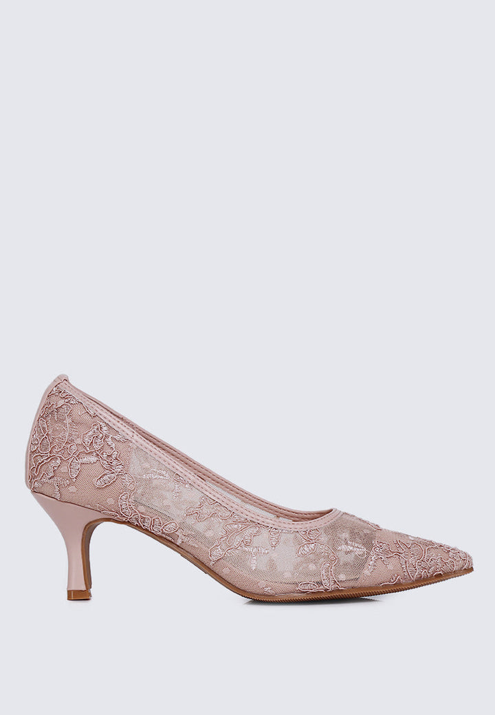 Sylvara Comfy Heels In Pink