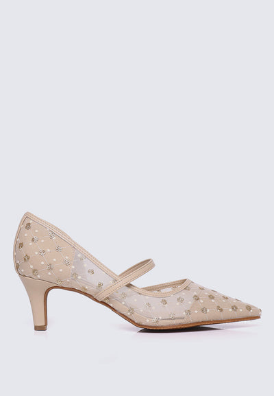 Rosmania Comfy Heels In Champagne