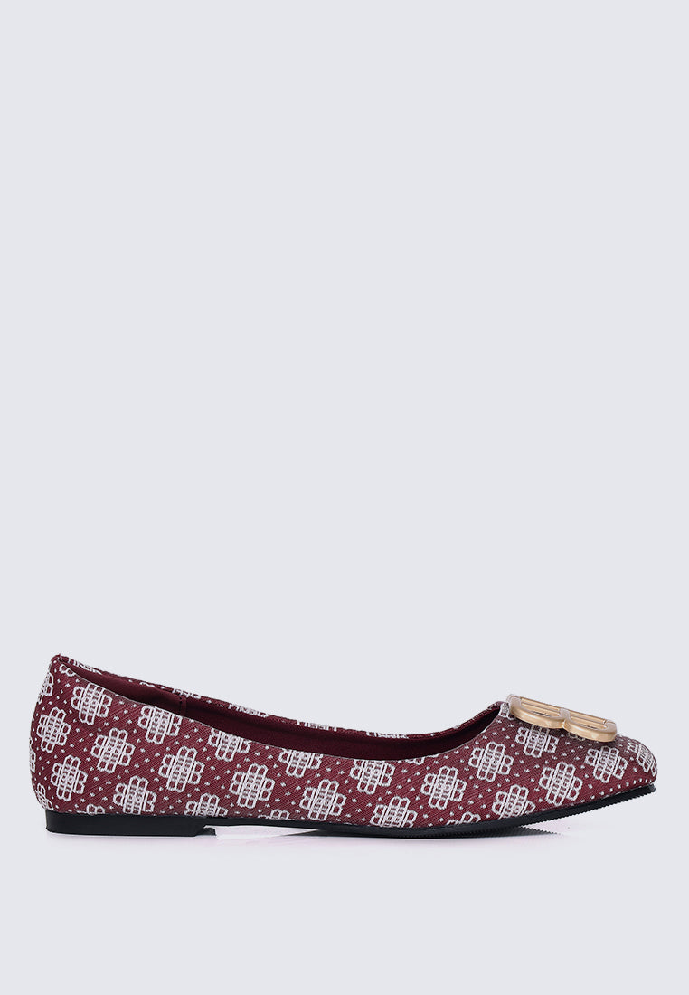 Melati Comfy Ballerina In Maroon
