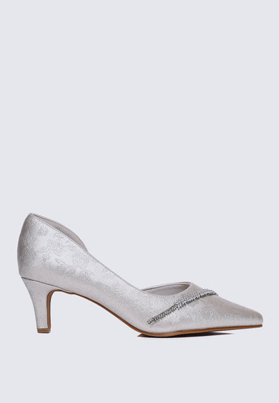 Dahlina Comfy Heels In Silver