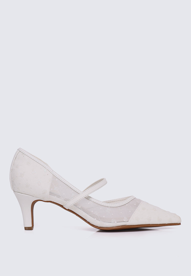 Rosmania Comfy Heels In White